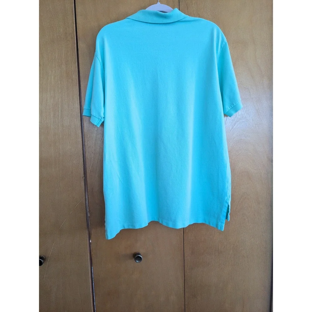 Polo Ralph Lauren Mens XL Turquoise Blue Pique Cotton Short Sleeve Polo Shirt